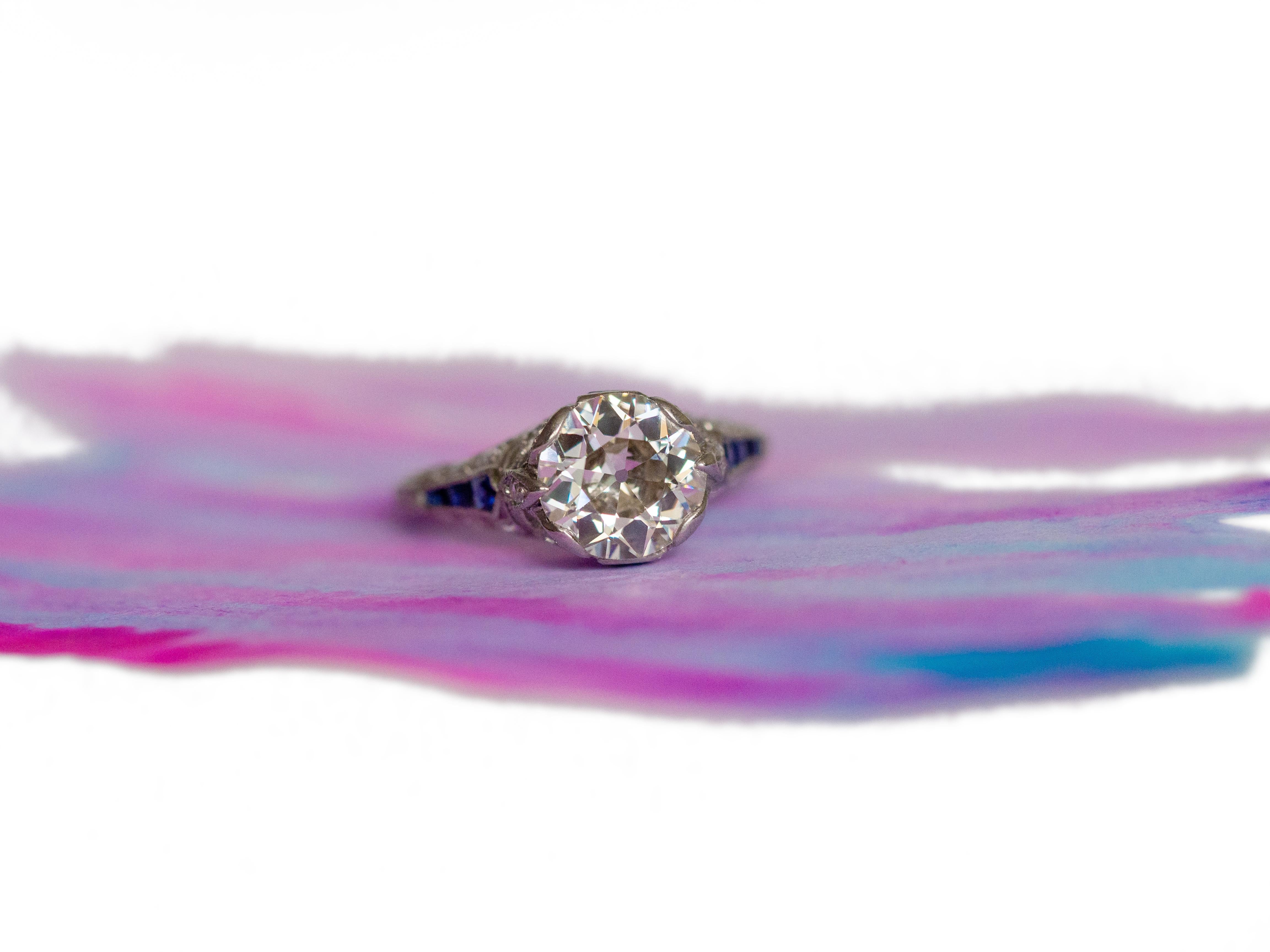 GIA Certified 2.05 Carat Diamond Platinum Engagement Ring 3