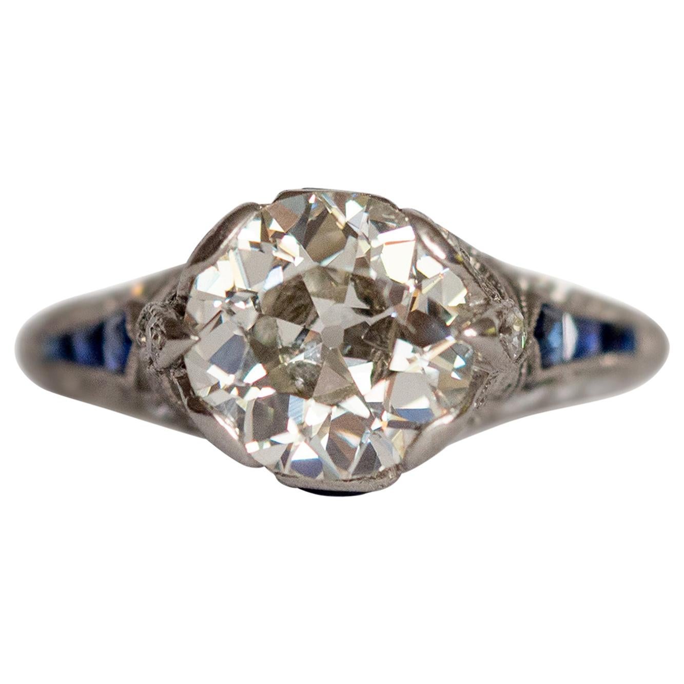 GIA Certified 2.05 Carat Diamond Platinum Engagement Ring