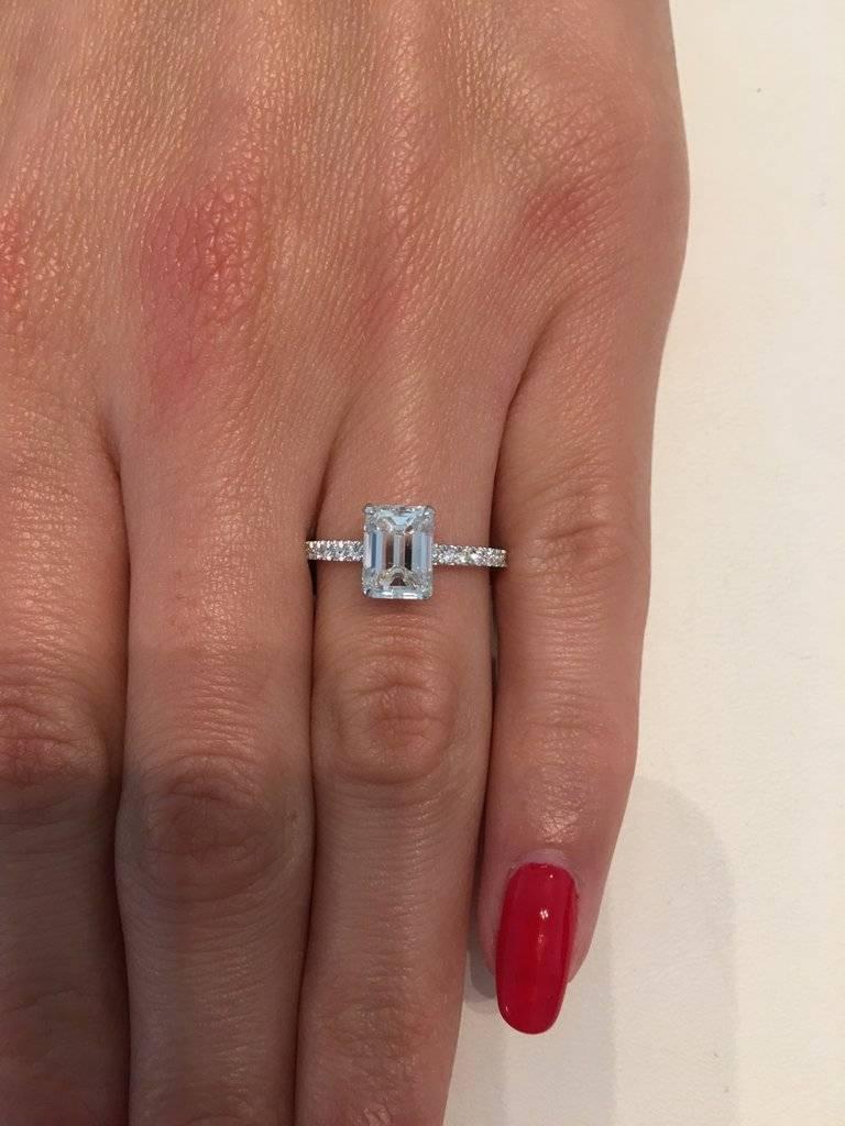 1.75 carat emerald cut diamond ring