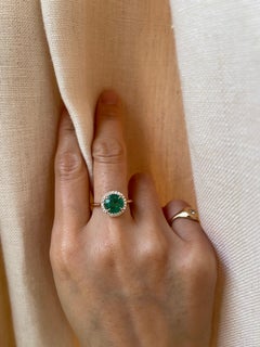 GIA Certified 2.05 Carat Emerald Diamond Halo Ring