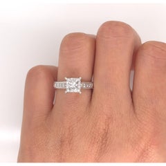 GIA Certified 2.05 Carat Princess Cut Natural Diamond Unique Eternity Band Ring