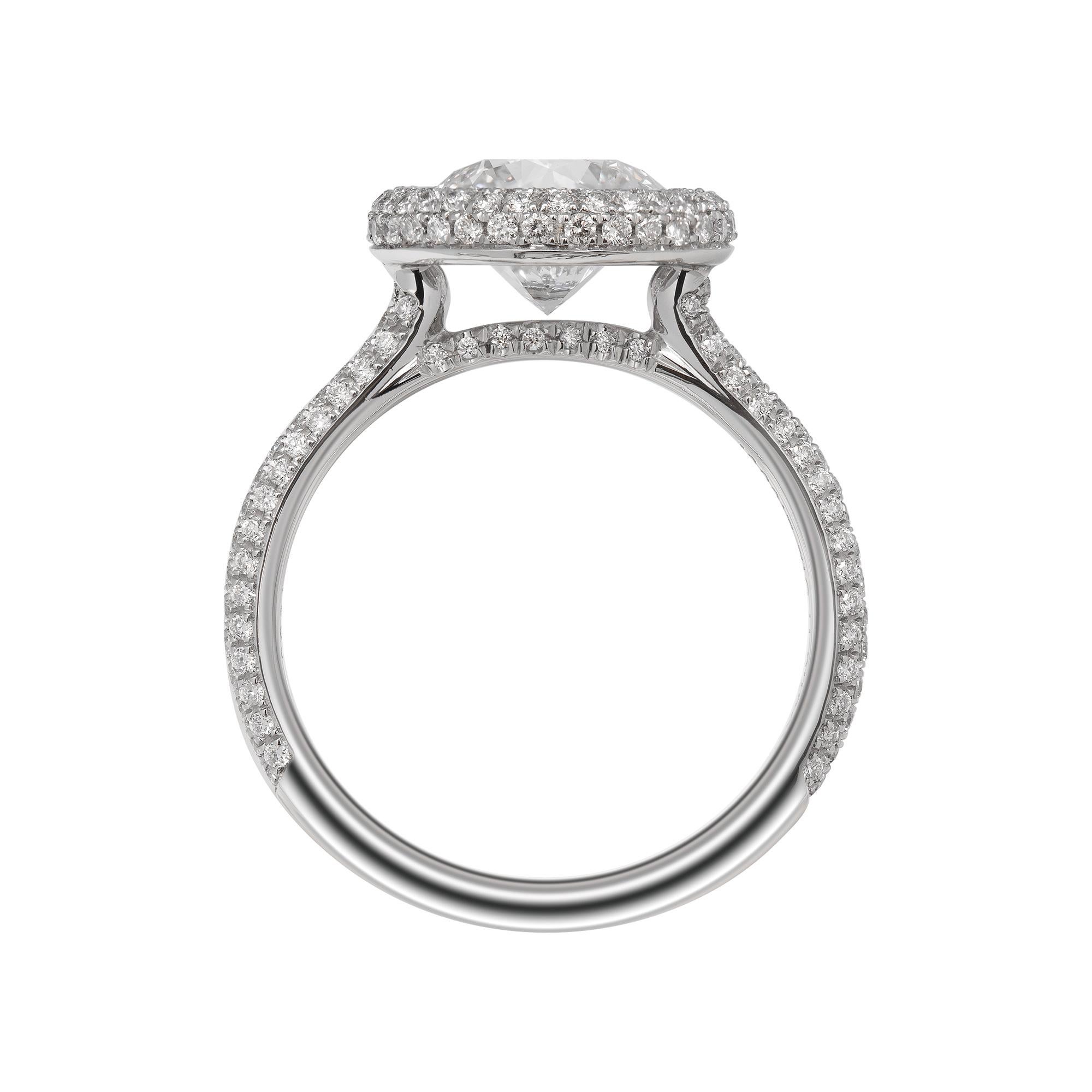 Modern GIA Certified 2.05 Carat Round Diamond Engagement Ring