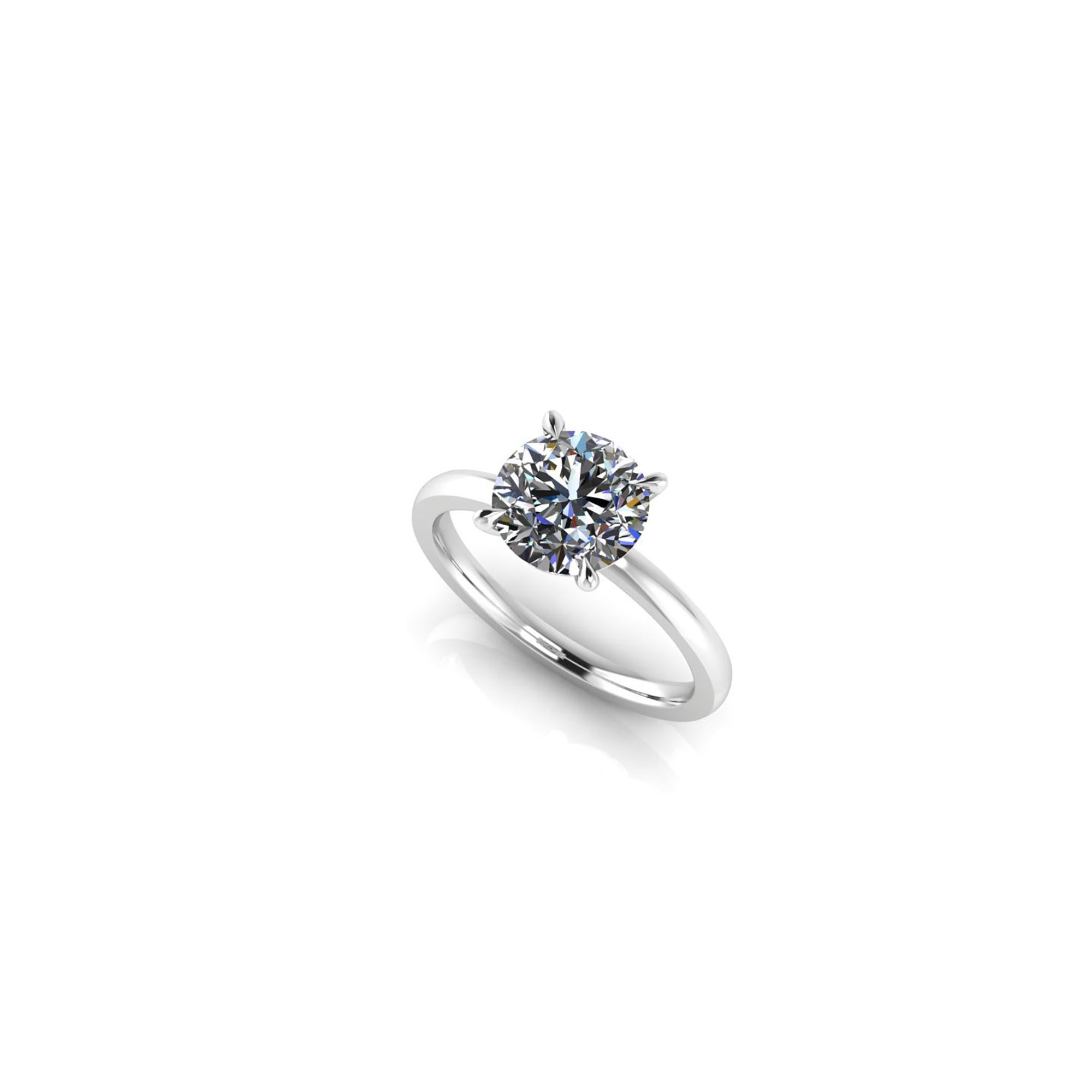 Modern GIA Certified 2.05 Carat White Diamond in Platinum 950 Solitaire Engagement Ring For Sale