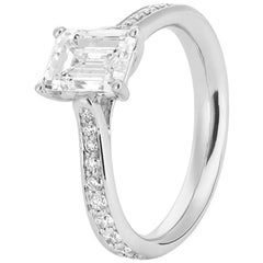 GIA Certified 2.05 Carat White Diamonds and Platinum Engagement Ring