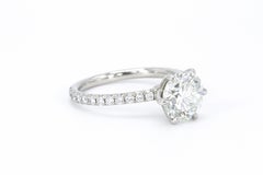 GIA Certified 2.05 CT Round Brilliant Diamond in Platinum Diamond Ring