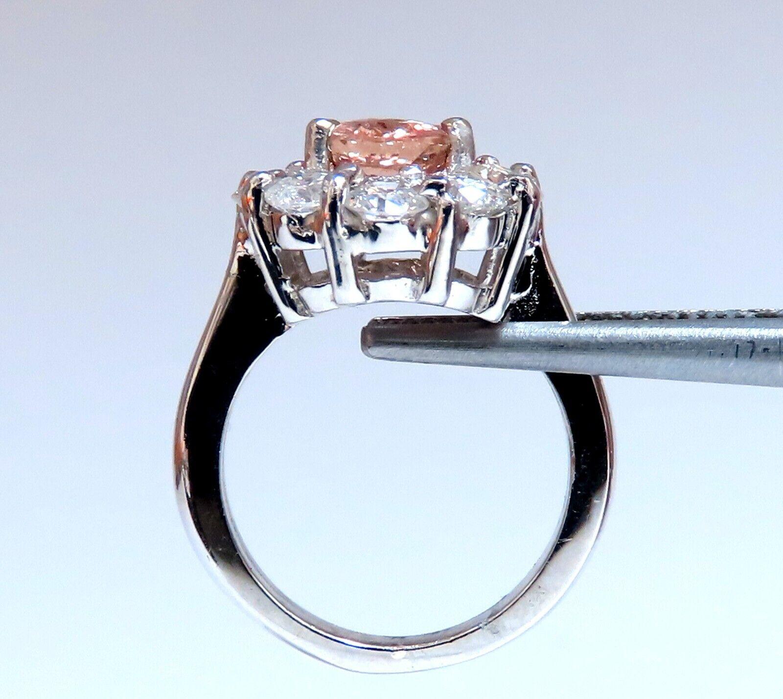 Women's or Men's GIA Certified 2.05 Carat Natural Padparadscha Pink Sapphire Diamond Ring Fine For Sale
