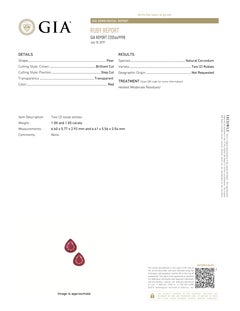 GIA Certified 2.05ct Pear Shape Natural Burma Ruby (Rubis naturel de Birmanie)
