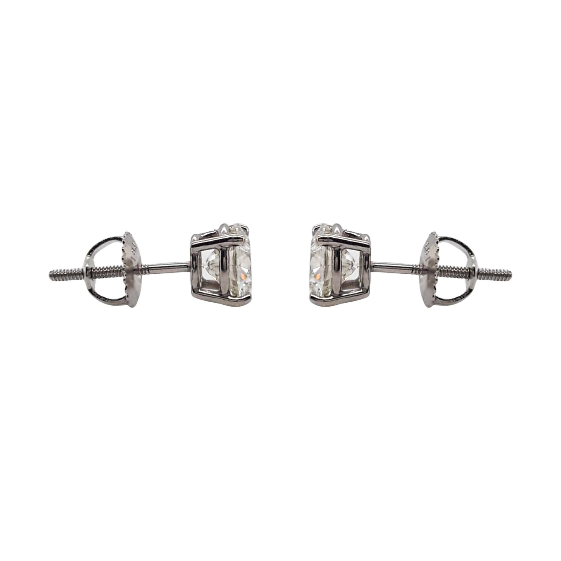 Brilliant Cut GIA Certified 2.06 Carat Diamond Stud Earrings