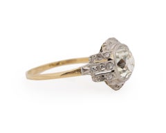 GIA Certified 2.06 Carat Edwardian Diamond Platinum /14 Karat Engagement Ring