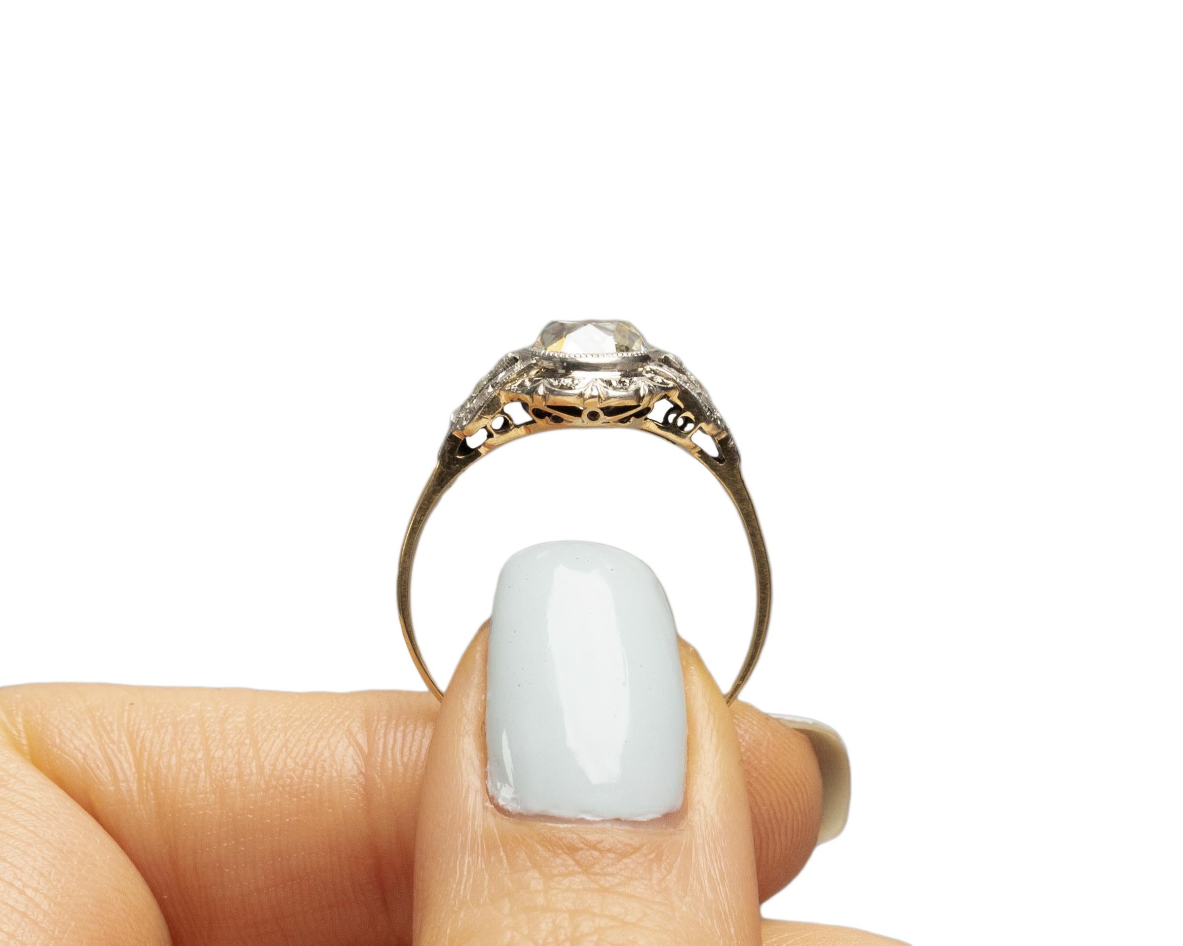 GIA Certified 2.06 Carat Edwardian Diamond Platinum /14 Karat Engagement Ring For Sale 1