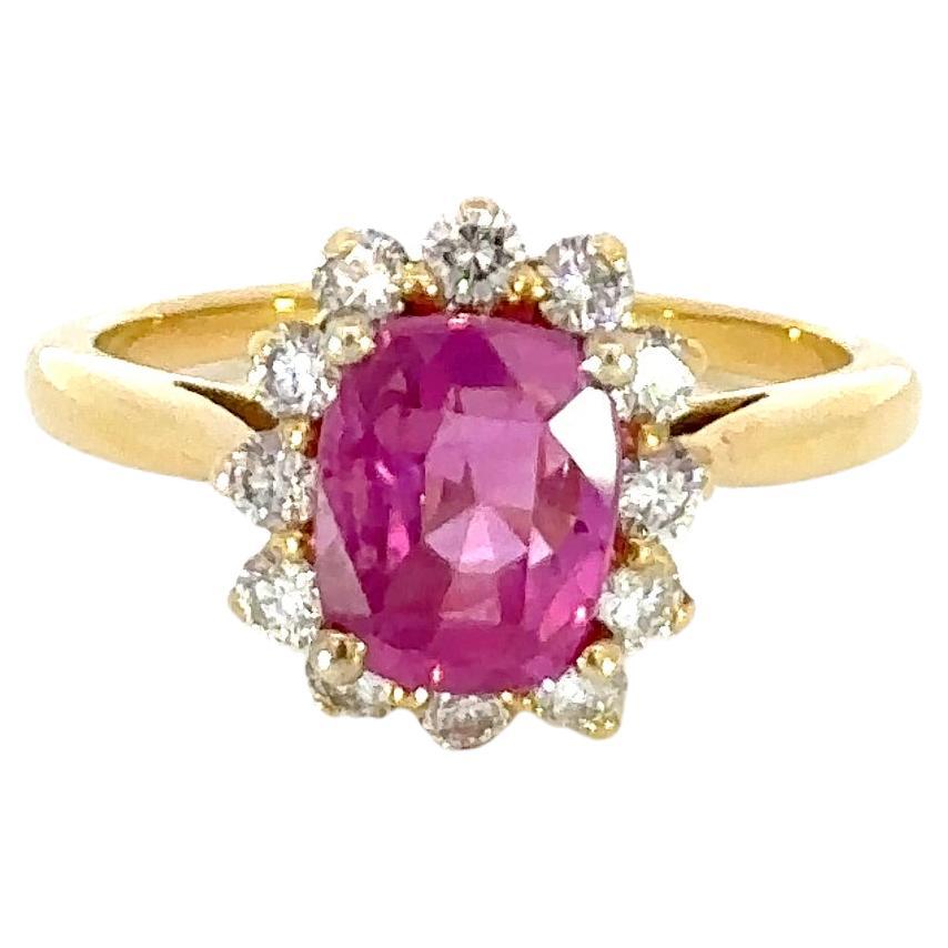 Tiffany GIA Certified 2.06 Carat vivid Pink Sapphire 18K Gold Tiffany & Co. Ring For Sale