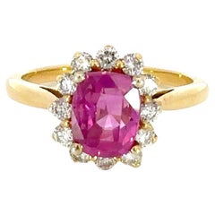 Retro Tiffany GIA Certified 2.06 Carat vivid Pink Sapphire 18K Gold Tiffany & Co. Ring