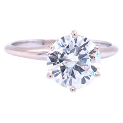 GIA Certified 2.06 Carat Round Brilliant Cut VVS Diamond 18k Gold Solitaire Ring