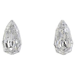 GIA-Certified 2.06 Carat Total Weight Pear-Shape Step Cut Loose Diamond Pair