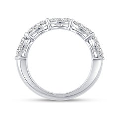 GIA Certified 2.06 CTW. Oval Cut Diamond Half Eternity Band in Platinum