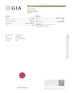 GIA Certified 2.06 Carat Round Ruby