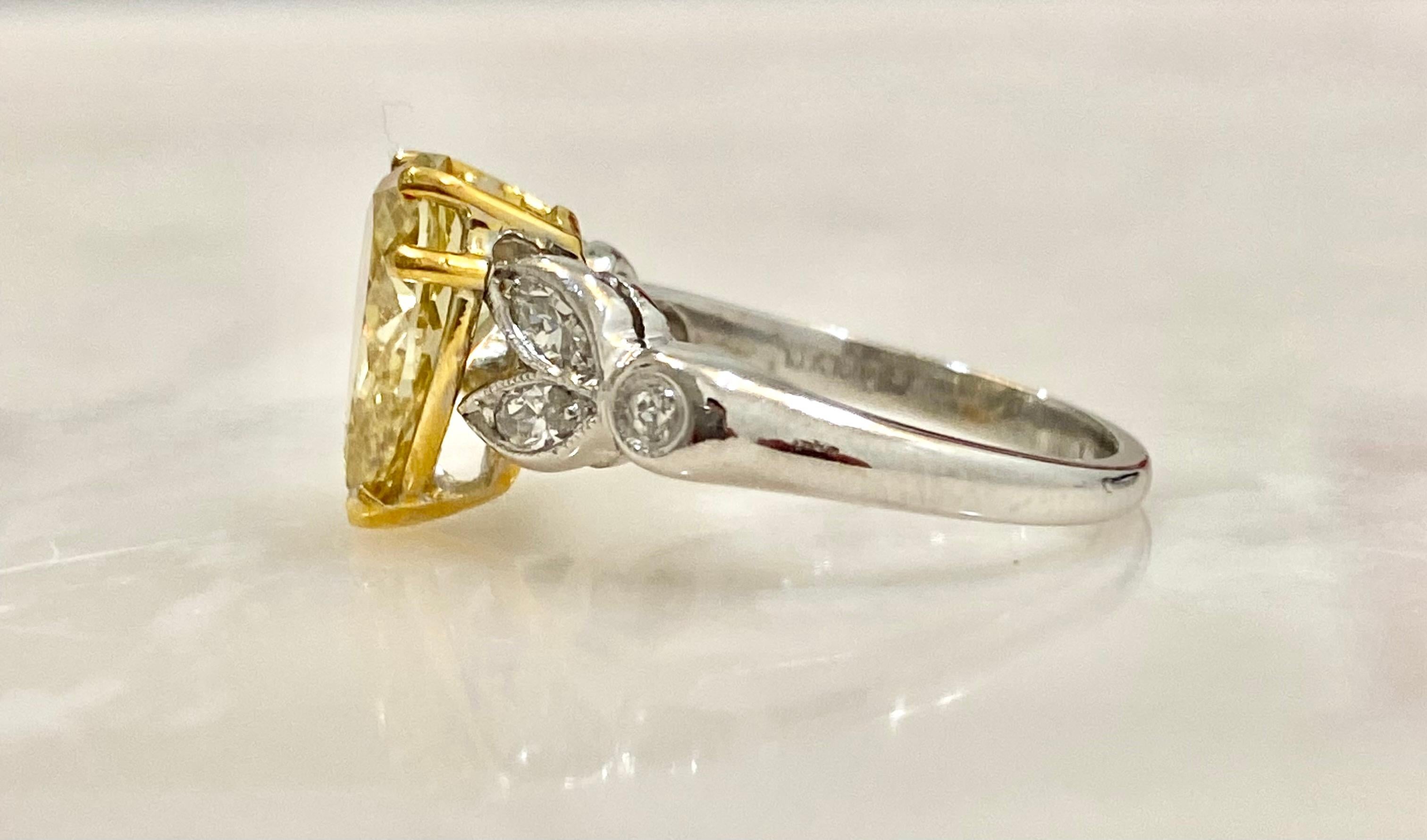 yellow diamond platinum ring