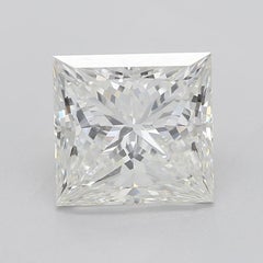 GIA Certified 2.07 Carat Princess Square Halo Multi-Band Platinum Diamond Ring