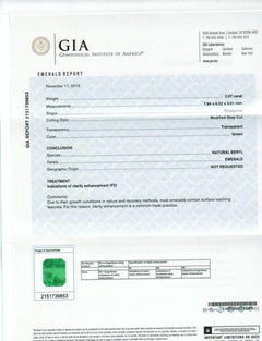 Natural Green Colombian Emerald Stone 2.07 carats with GIA Report / JupiterGem