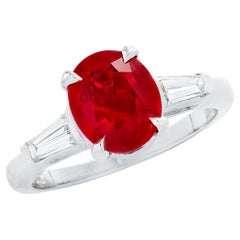 GIA Certified 2.08 Carat Burma Ruby & Diamond Ring