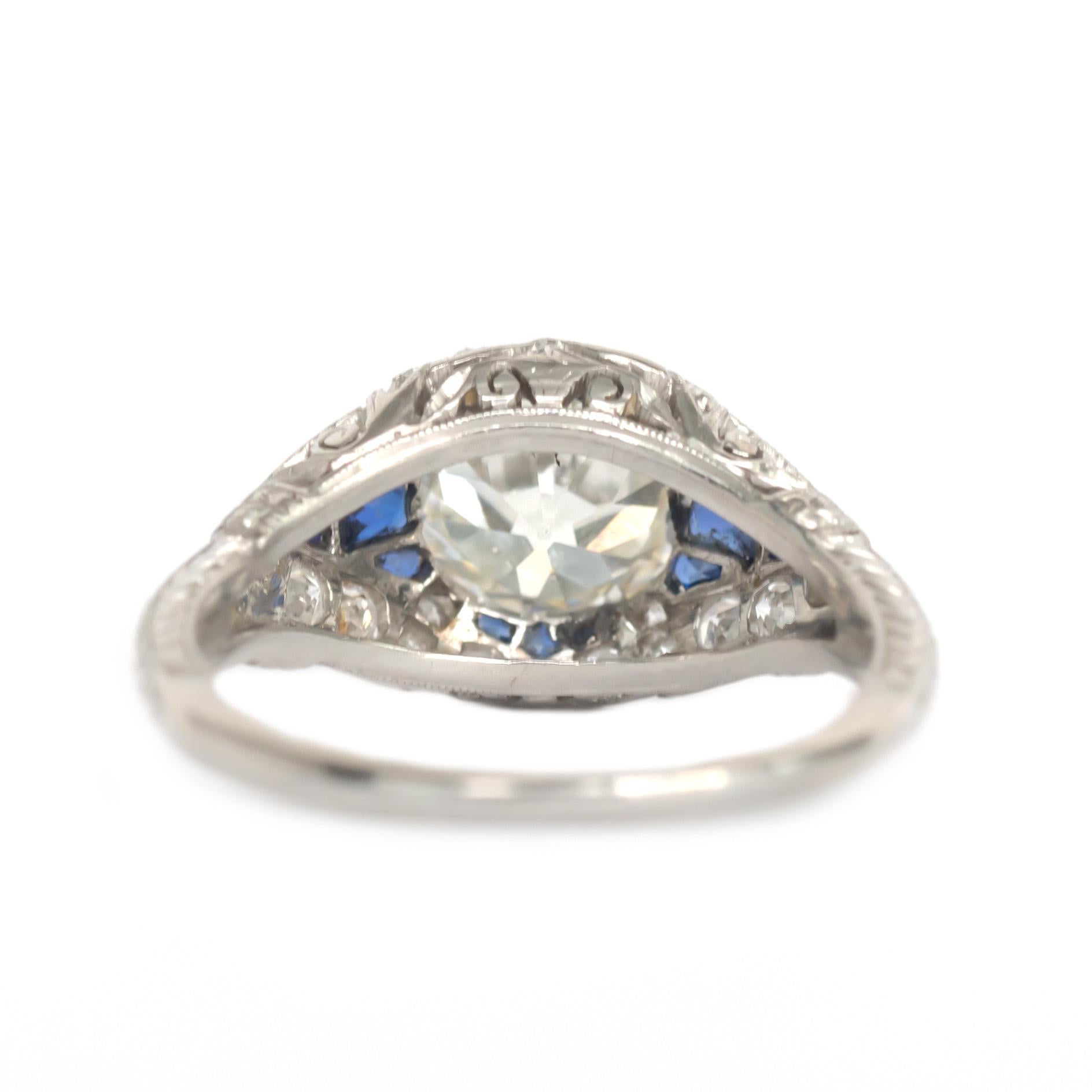 GIA Certified 2.08 Carat Diamond Platinum Engagement Ring In Good Condition In Hicksville, NY