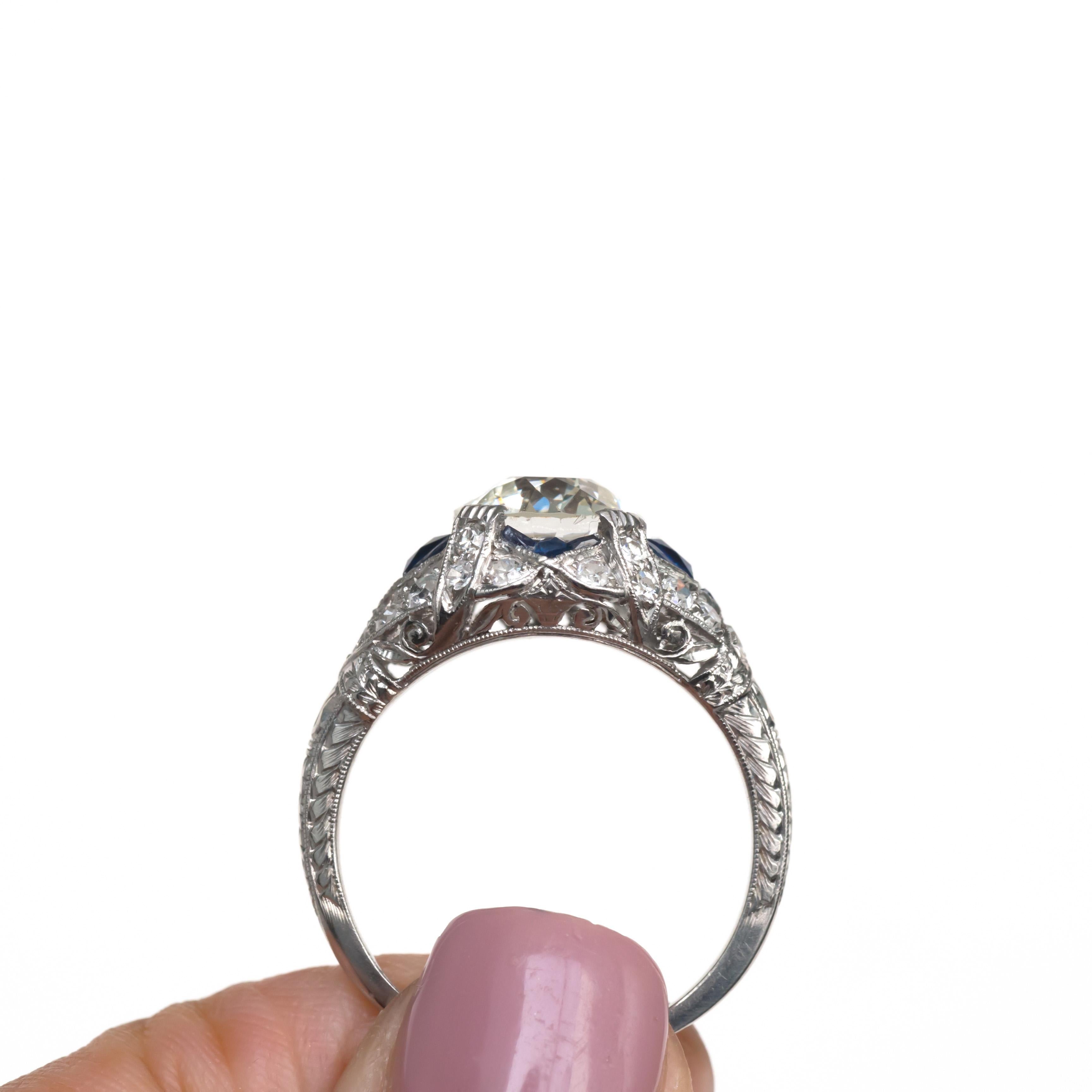 GIA Certified 2.08 Carat Diamond Platinum Engagement Ring 1