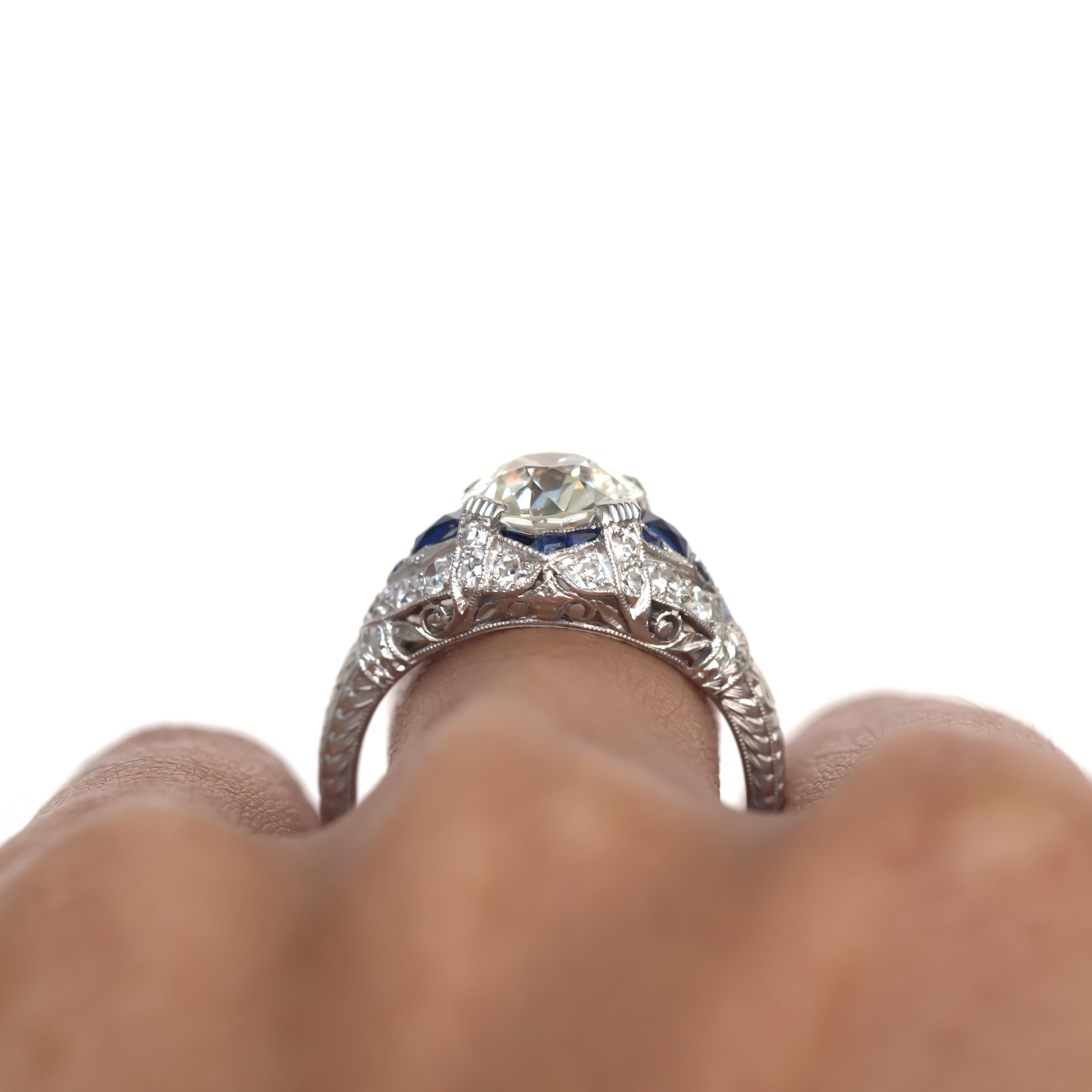 GIA Certified 2.08 Carat Diamond Platinum Engagement Ring 4