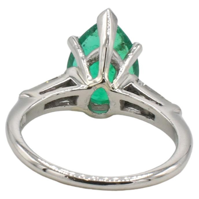 GIA zertifiziert 2,08 Karat natürlichen kolumbianischen Smaragd & Diamant-Platin-Ring (Moderne) im Angebot