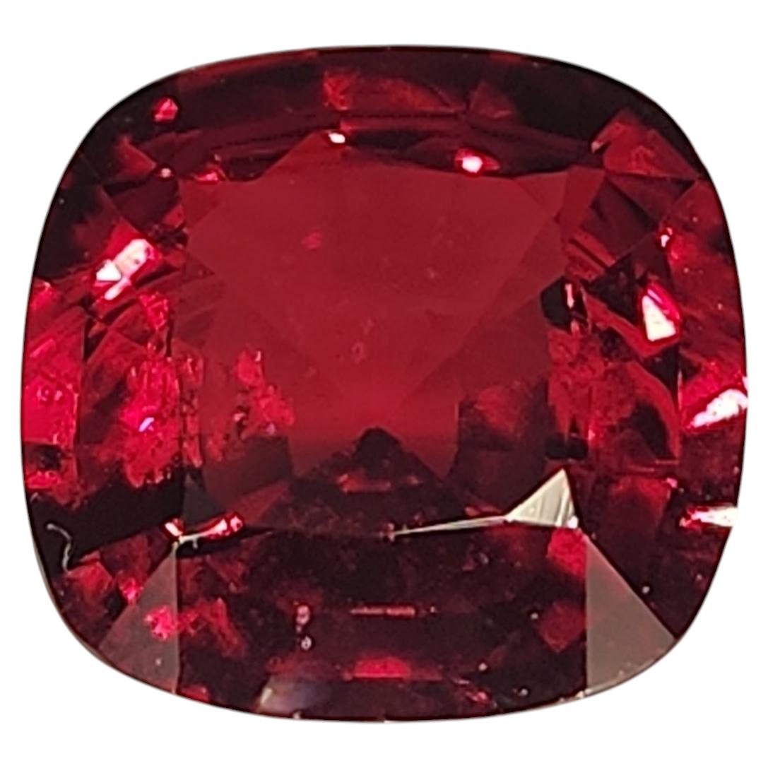 GIA Certified 2.08ct Unheated Red Spinel Cushion Cut Gemstone, Myanmar