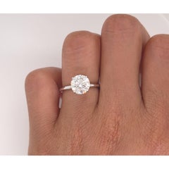 GIA Certified 2.09 Carat Contemporary Halo Natural Diamond Engagement Ring