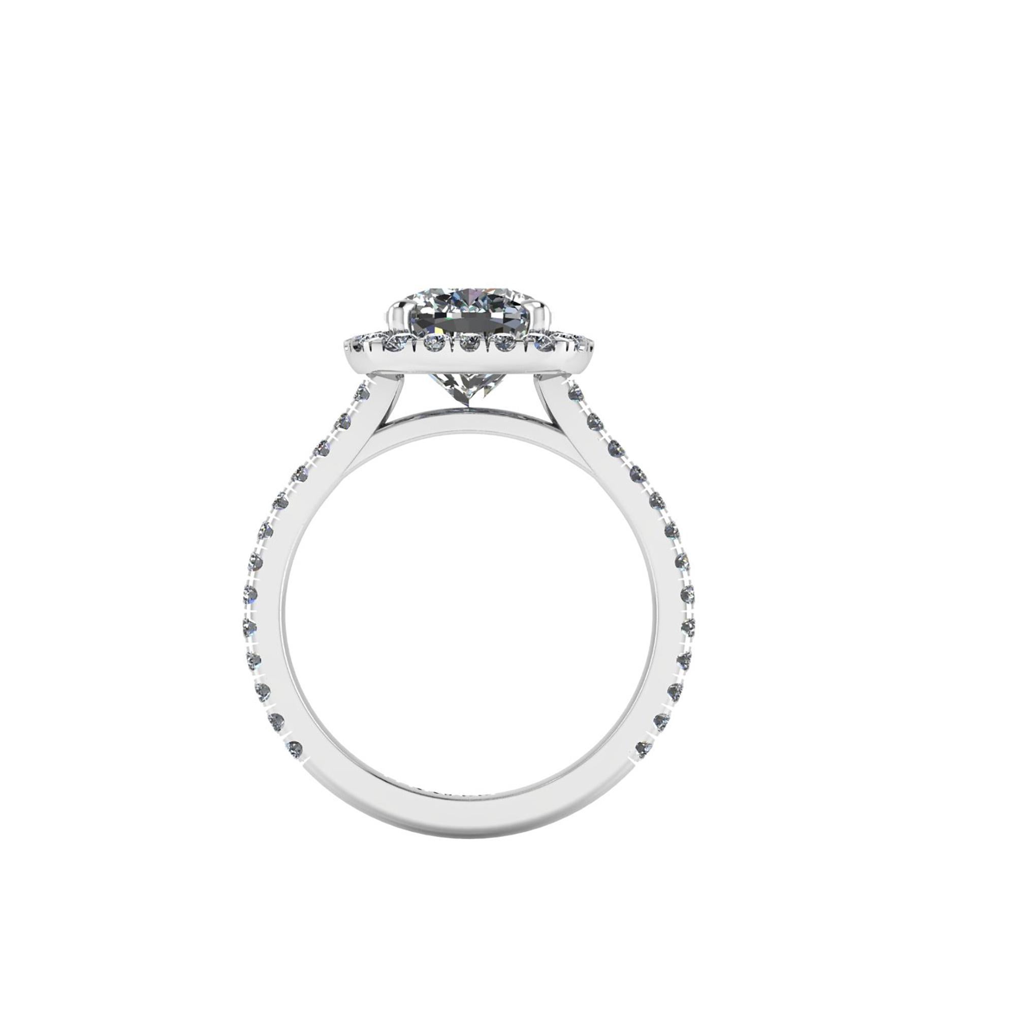 GIA Certified 2.09 Carat Cushion Cut Diamond I Color Pave Engagement Ring Neuf - En vente à New York, NY