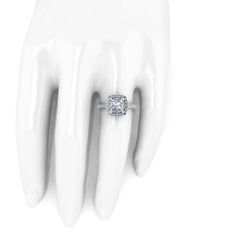GIA Certified 2.09 Carat Cushion Cut Diamond I Color Pave Engagement Ring