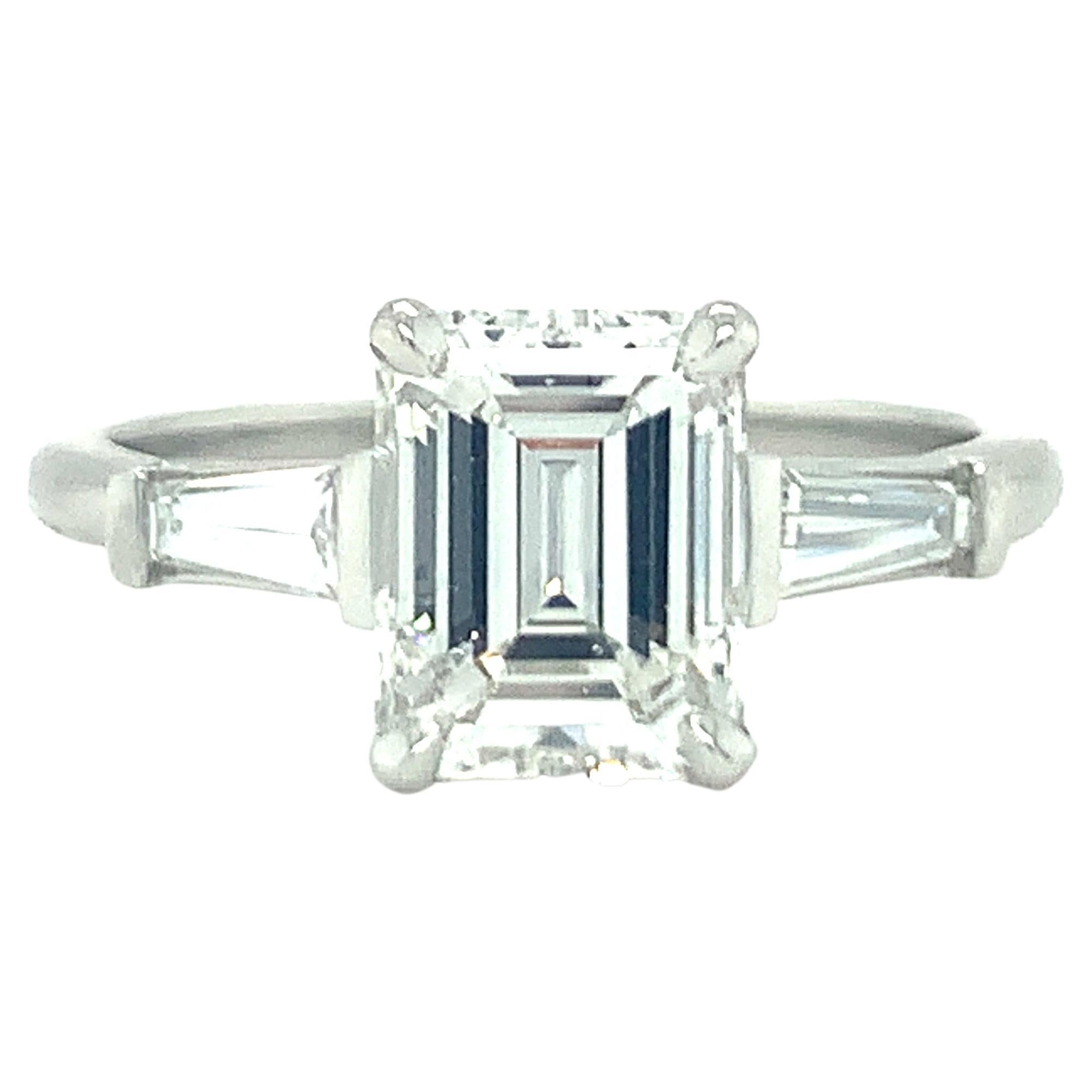 GIA Certified 2.09 Carat Diamond Platinum Engagement Ring For Sale