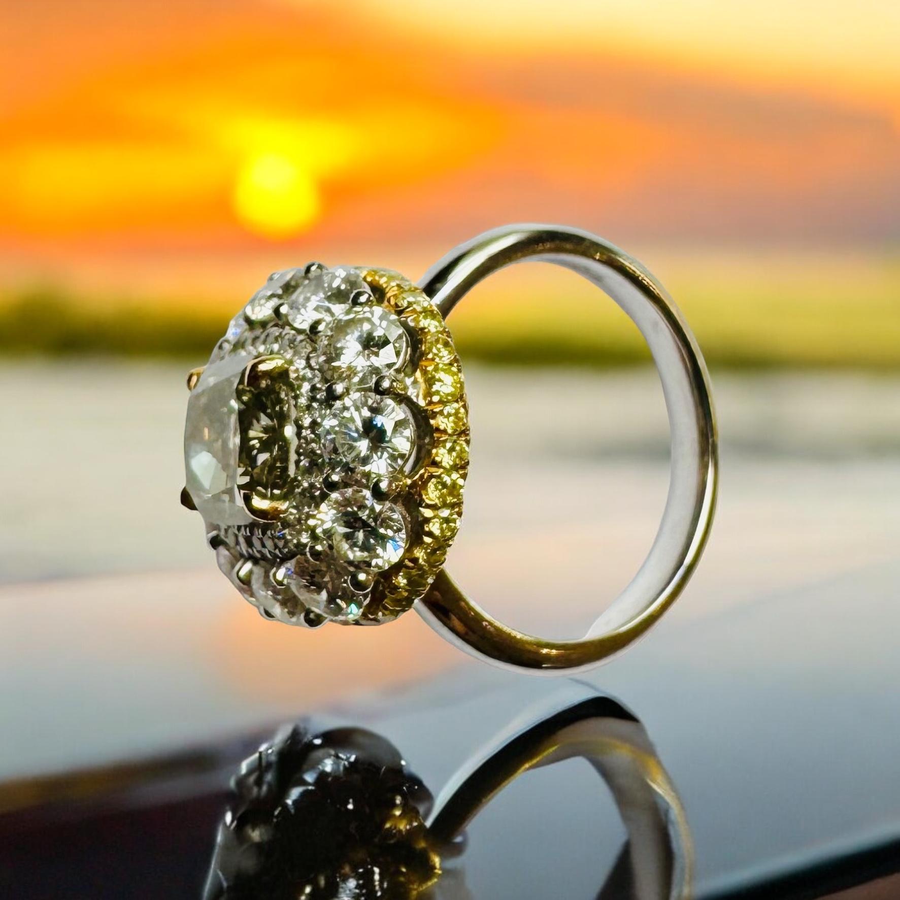 GIA Certified 2.09 Carat Green Diamond Dress Ring For Sale 1