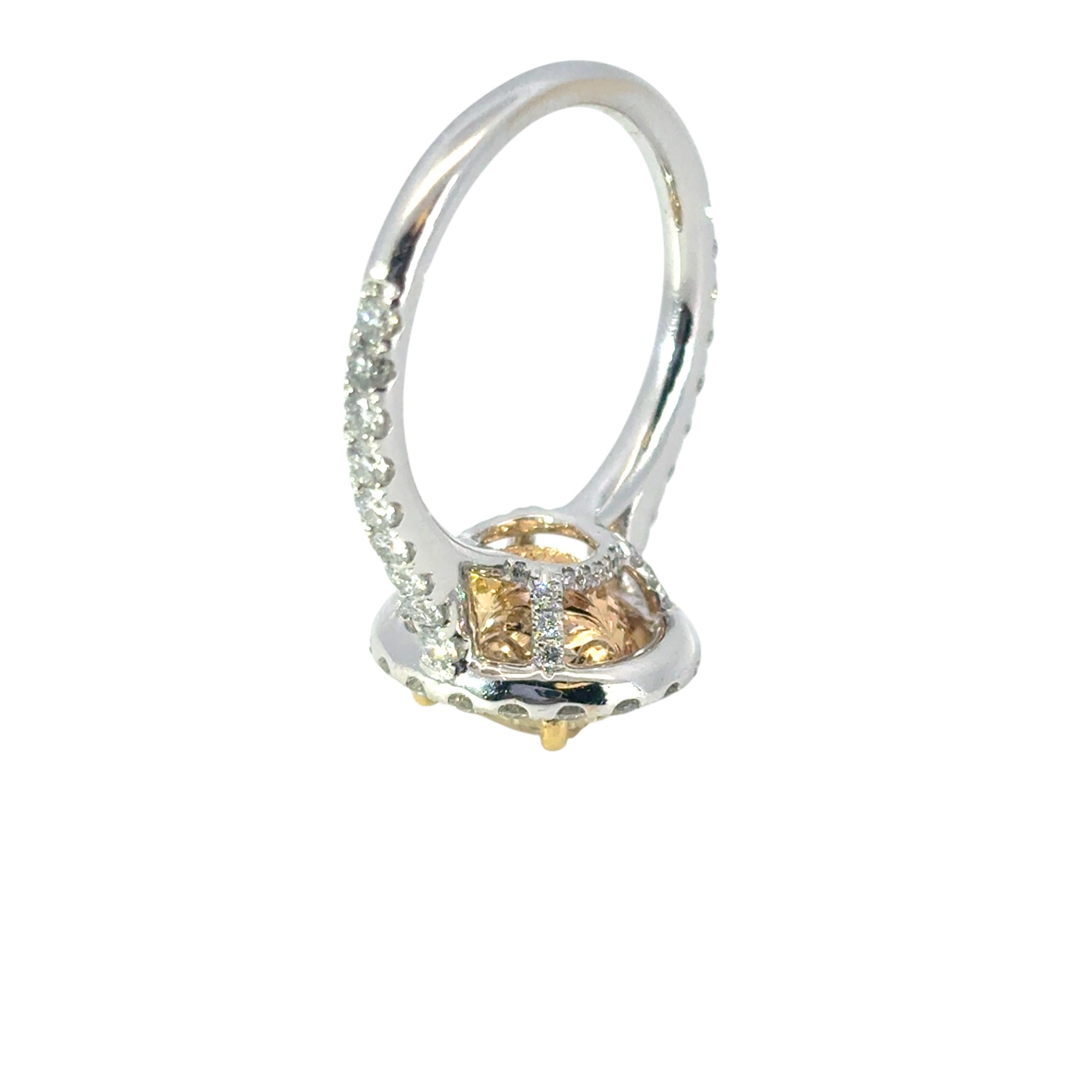 GIA Certified 2.09 Carat Oval Cut Diamond Halo Engagement Ring For Sale 5