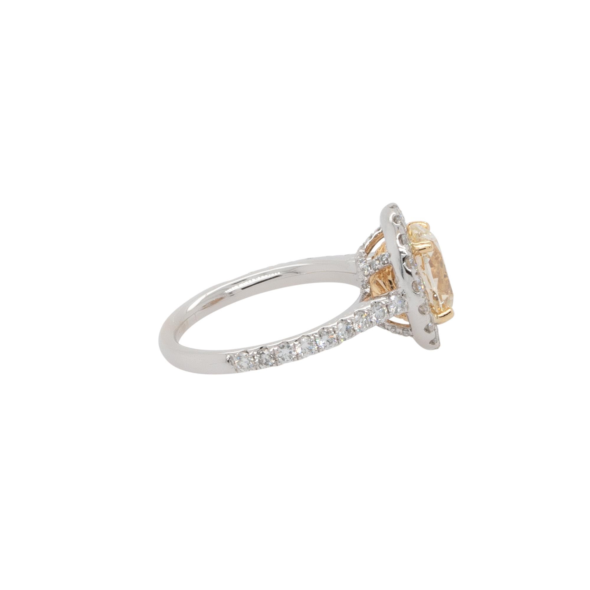 GIA Certified 2.09 Carat Oval Cut Diamond Halo Engagement Ring In New Condition For Sale In Boca Raton, FL