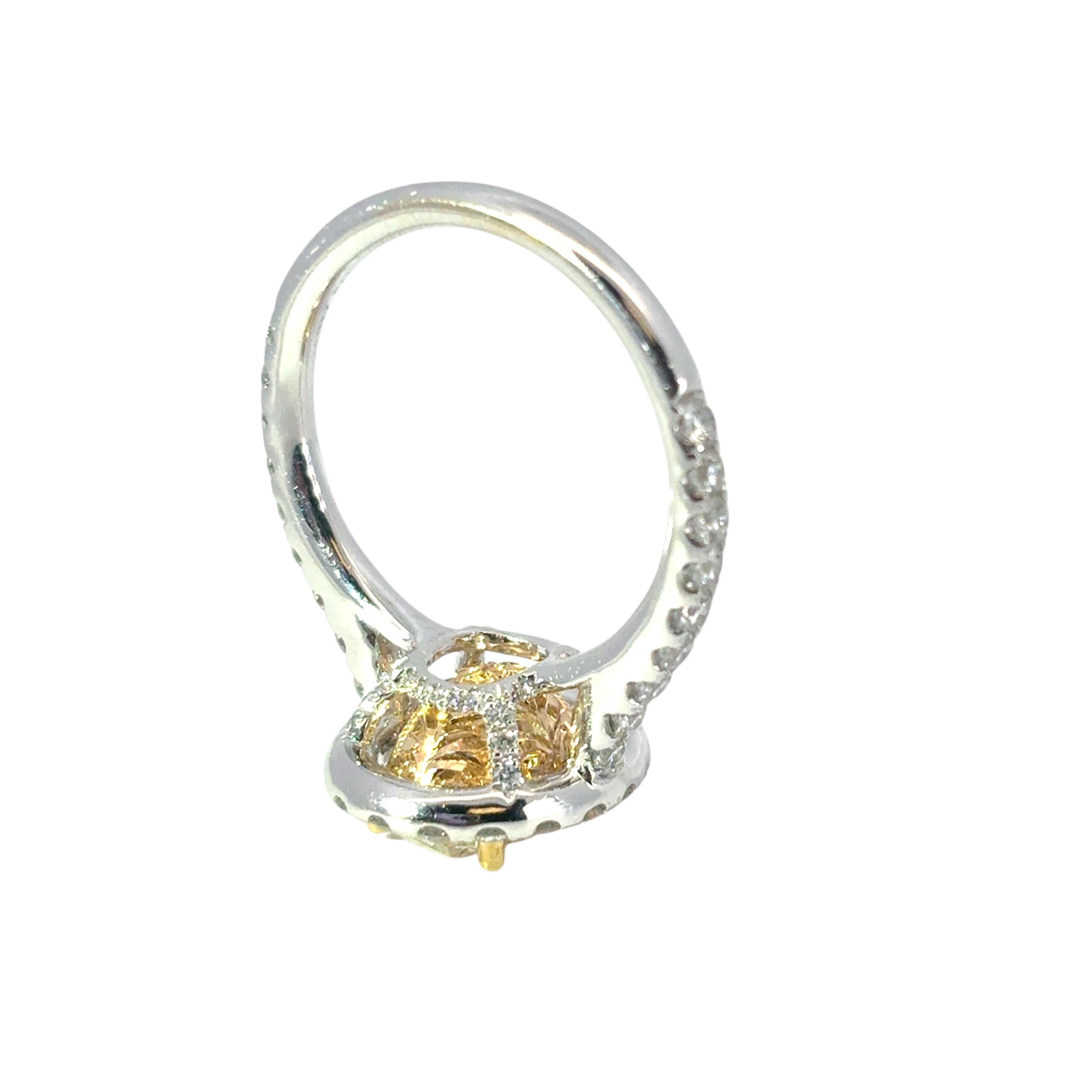 GIA Certified 2.09 Carat Oval Cut Diamond Halo Engagement Ring For Sale 4