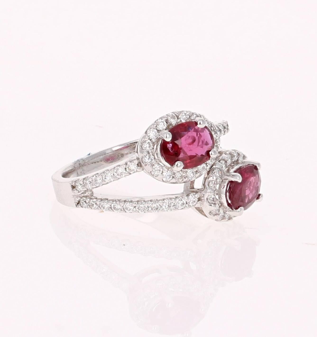 This is a gorgeous GIA Certified 2-stone Ruby and Diamond Ring....Inspired by the 