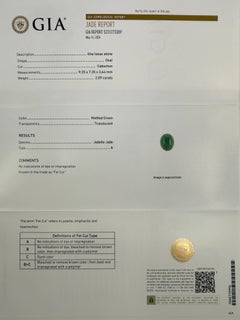 GIA Certified 2.09ct Jadeite A Grade Jade Green Oval 18k Yellow Gold Signet Ring