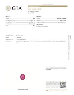 GIA Certified 2.09 Carat Ruby No Heat GIA #1226288594