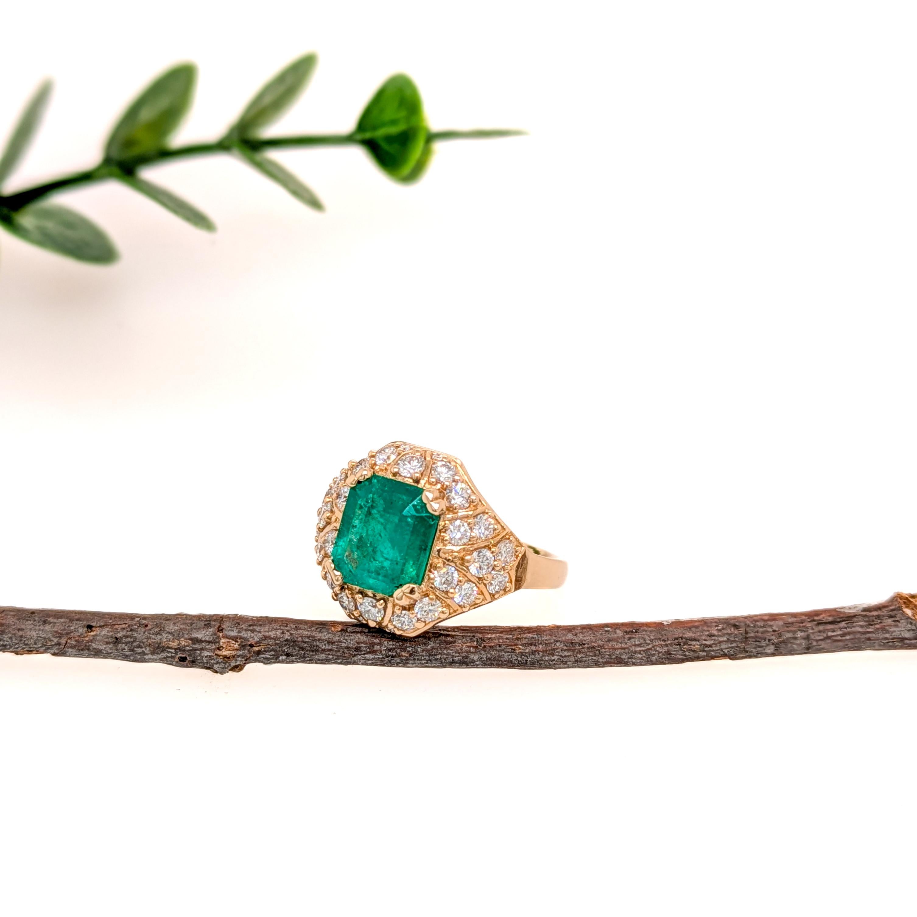 GIA Certified 2.0cts Anillo de Diamante Esmeralda Colombiana en Oro de 14K  EM 9X7mm Corte esmeralda en venta