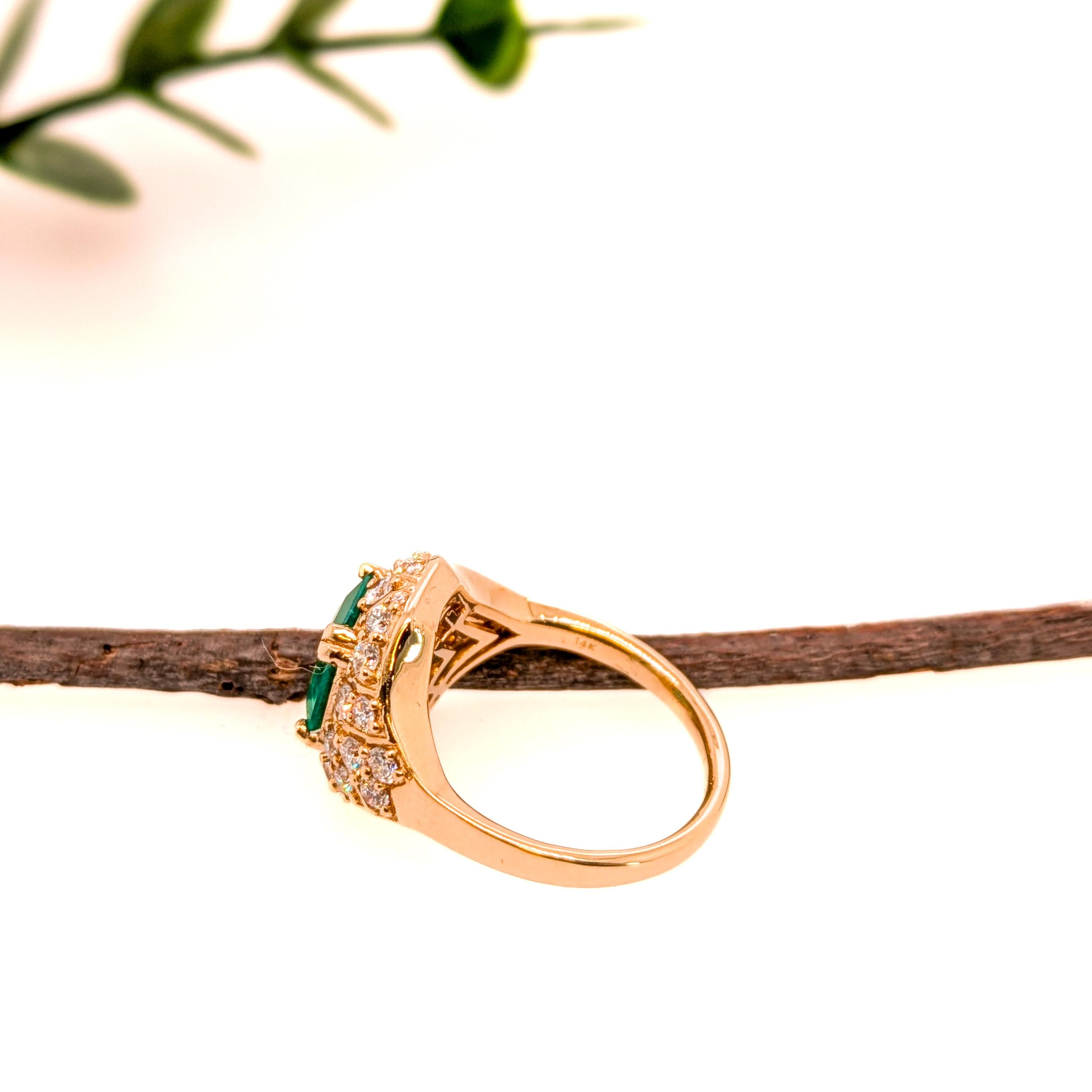 GIA Certified 2.0cts Anillo de Diamante Esmeralda Colombiana en Oro de 14K  EM 9X7mm en Nuevo estado para la venta en Columbus, OH