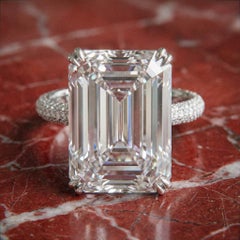 GIA Certified 21 Carat Emerald Cut Diamond Ring