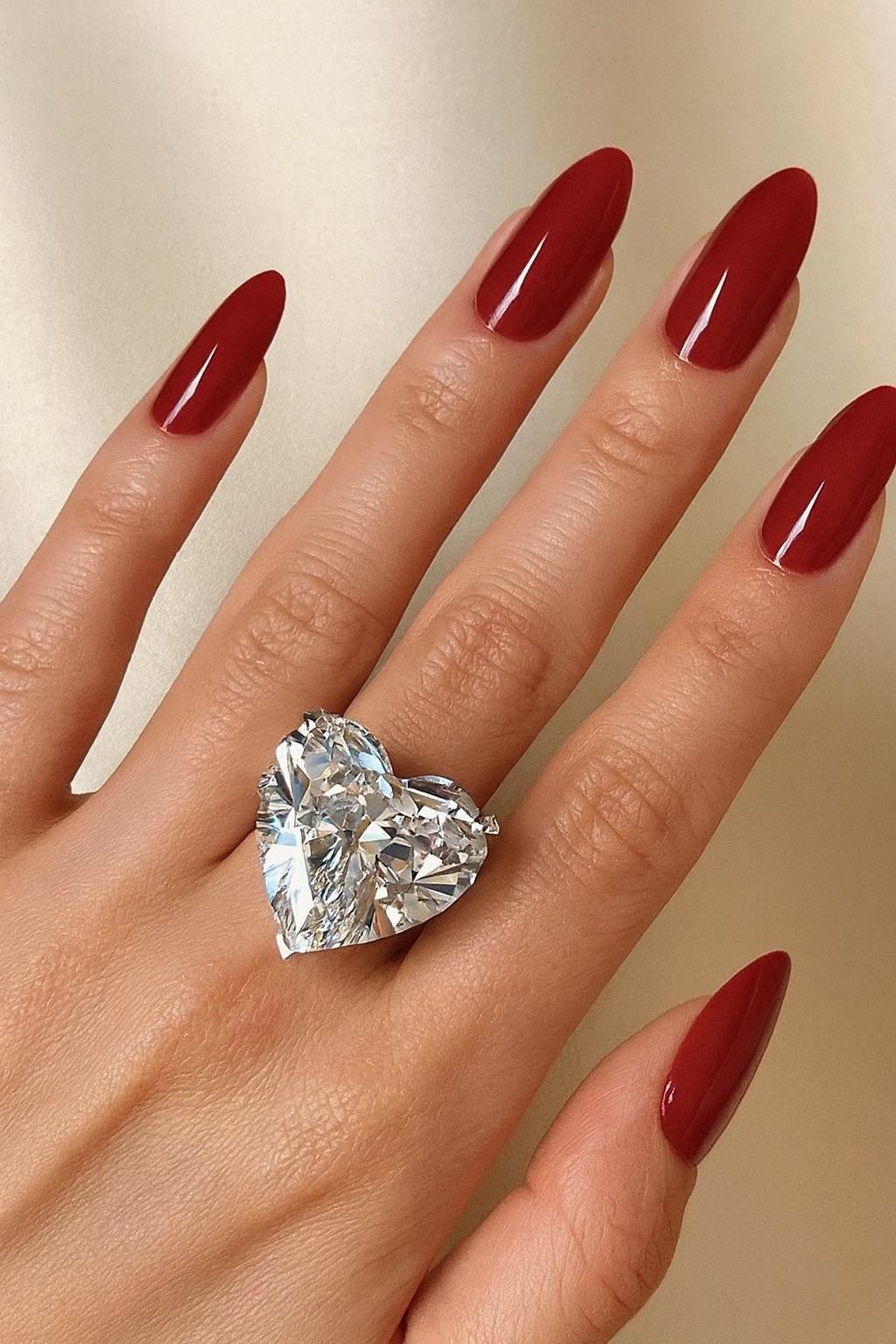 Taille cœur Bague en diamant certifié GIA 21 carats en forme de cœur D VS1 en vente