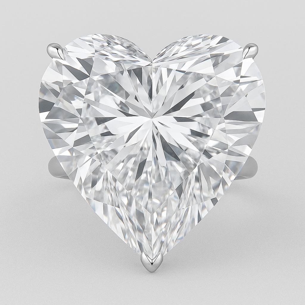 Bague en diamant certifié GIA 21 carats en forme de cœur D VS1 Unisexe en vente