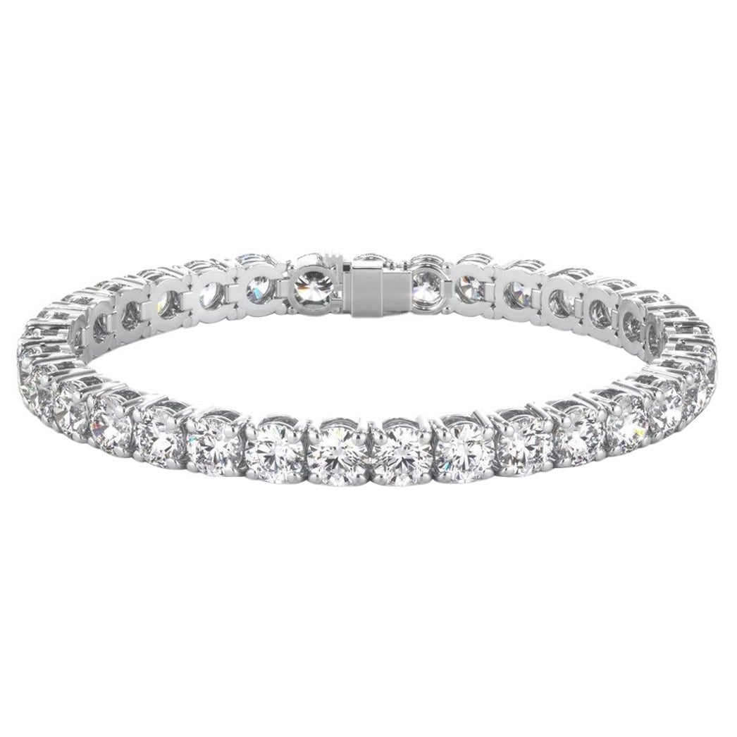 Bracciale in oro bianco con diamanti taglio rotondo certificati GIA da 21 carati