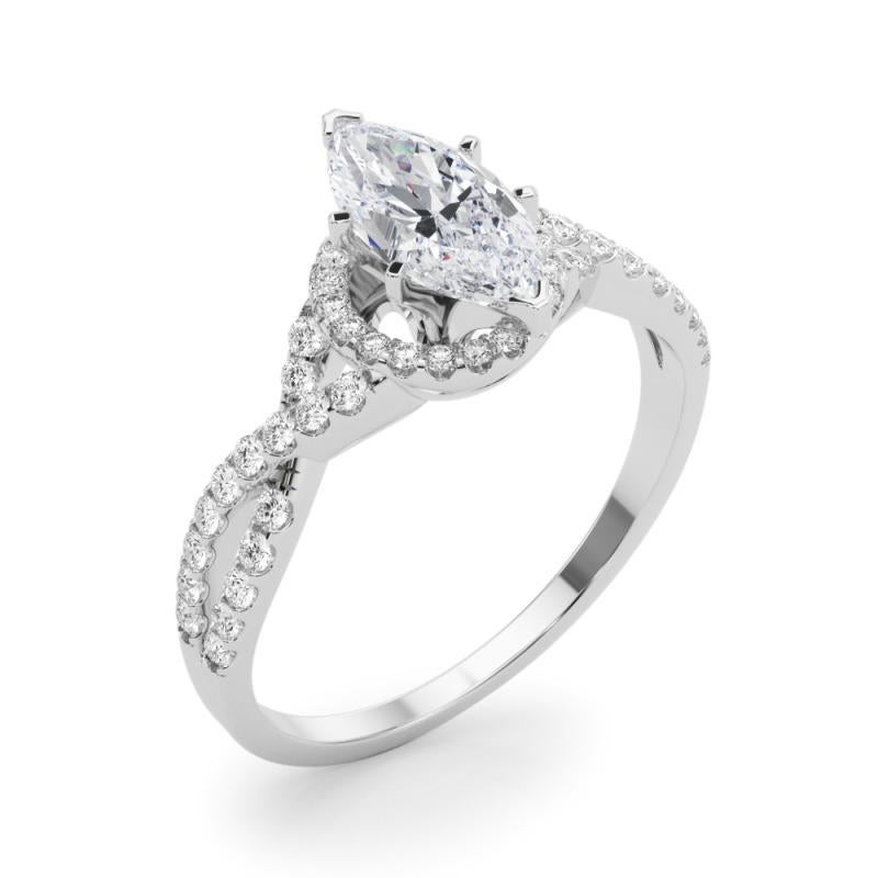 Bague de diamant en platine certifiée GIA de 2,1 carats Solitaire Marquise Halo Infinity Pour femmes en vente