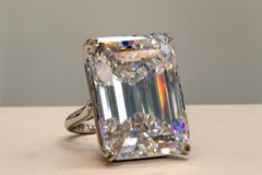 GIA Certified 21 Emerald Cut Diamond Platinum Ring