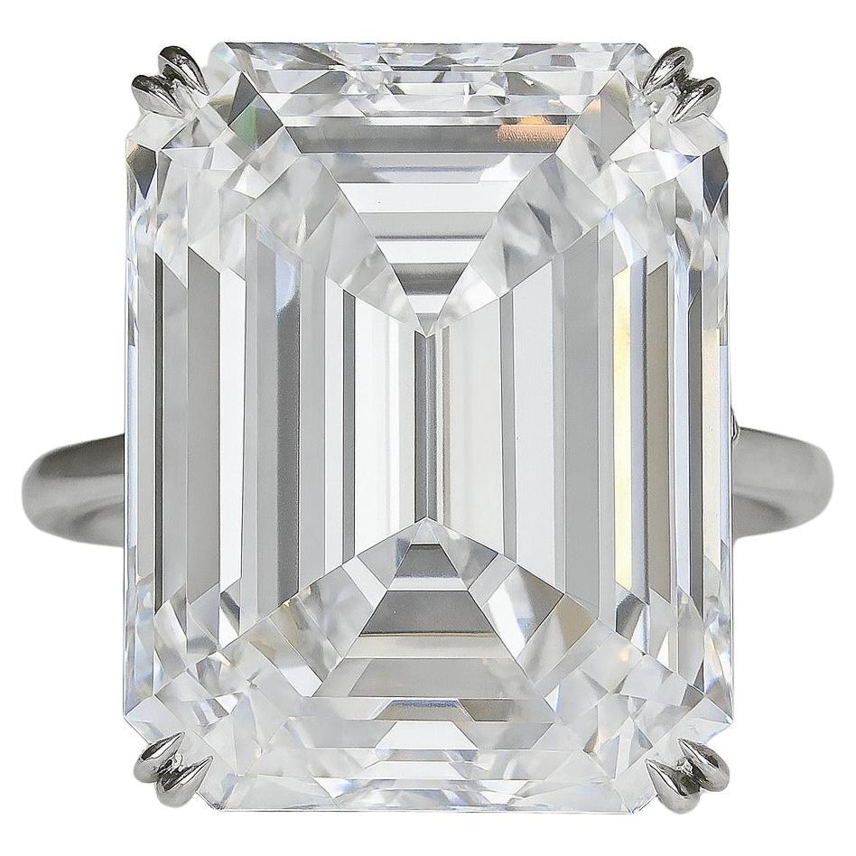 GIA Certified 21 Emerald Cut Diamond Platinum Ring