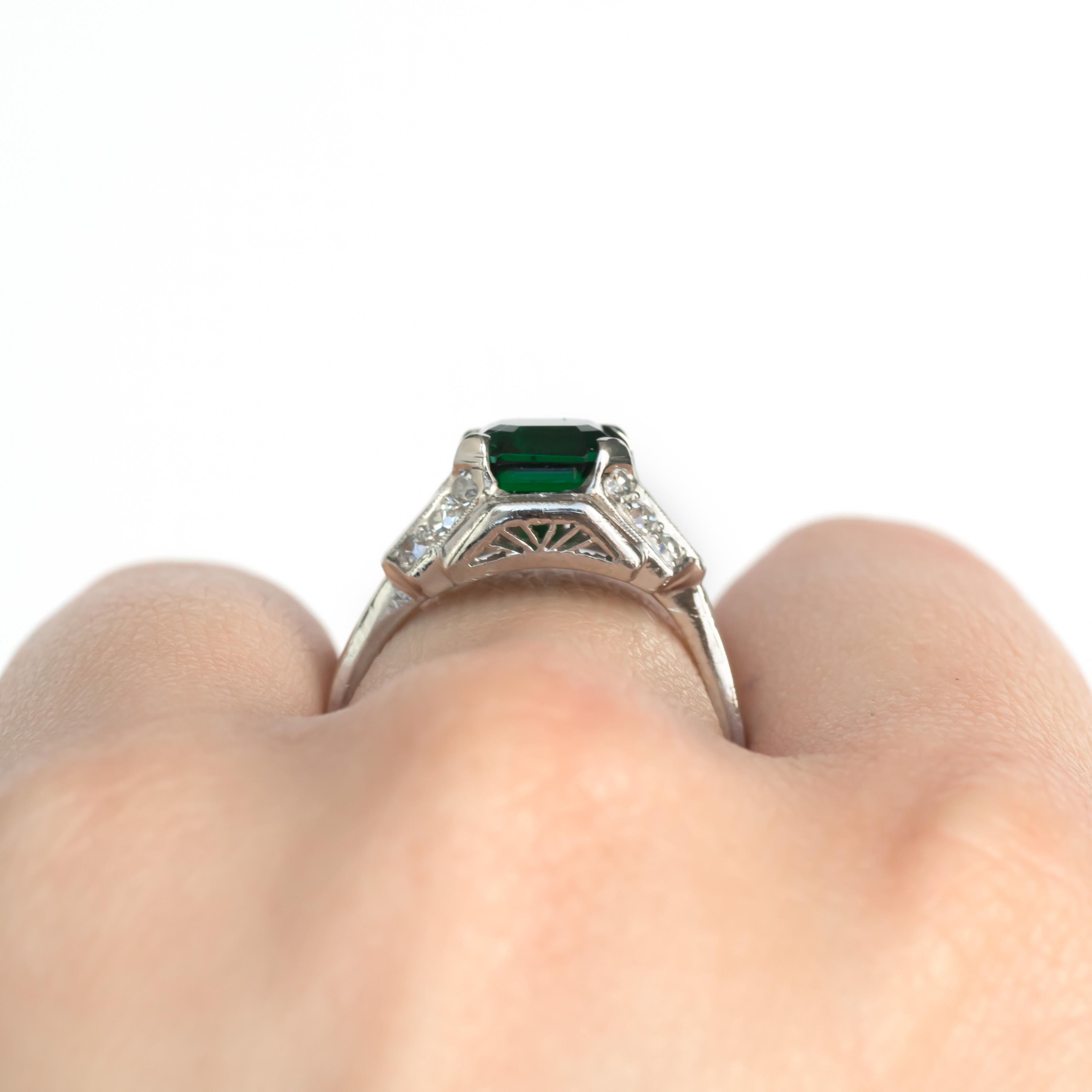 GIA Certified 2.10 Carat Emerald Platinum Engagement Ring, VEG#856A 1